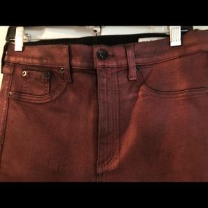 Rag & Bone New York red coated jeans size 32